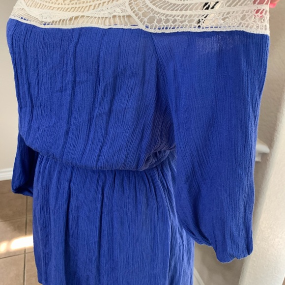 Entro Royal Blue cold shoulder blouson dress Size S - Picture 8 of 17